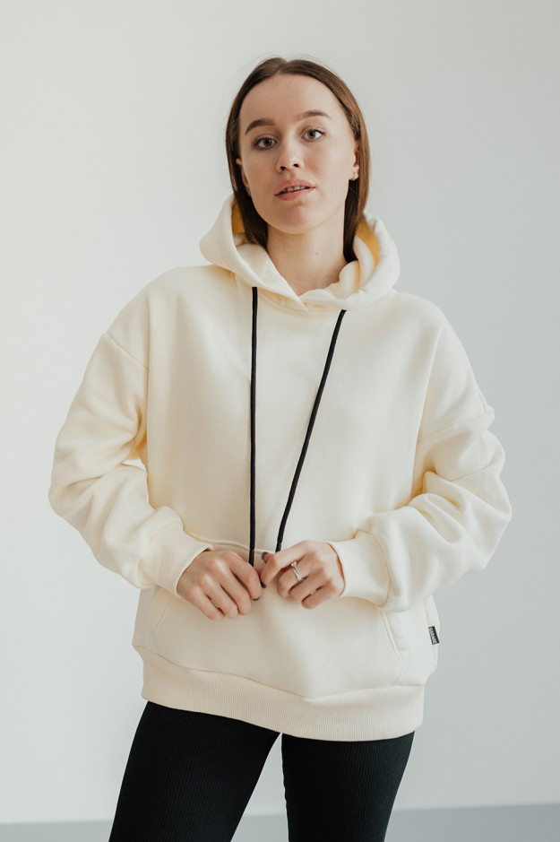 Худі GARAGE Basic OVERSIZE з начісом Молочний