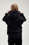 Худі на блискавці GARAGE Basic OVERSIZE на замку з начосом Чорний