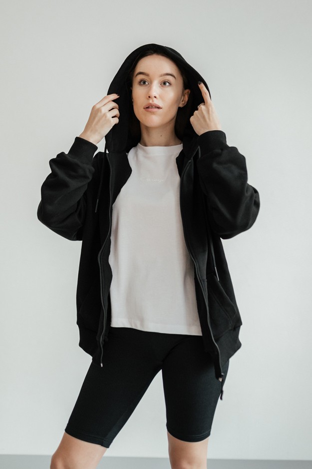Худі на блискавці GARAGE Basic OVERSIZE замок літо Чорний