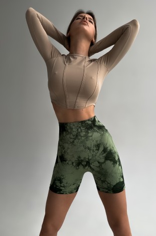 Шорти fitness GARAGE LR Push UP паутинка Св.Зелений