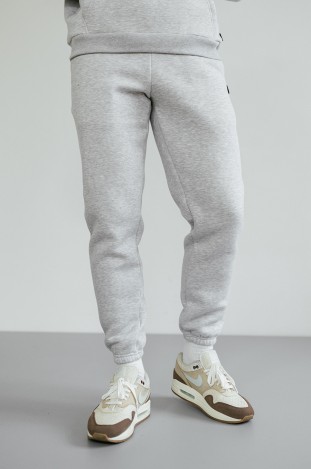 Штани спортивні GARAGE Oversize Essentials Style Basic з начосом Сірий меланж