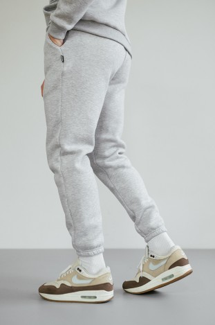 Штани спортивні GARAGE Oversize Essentials Style Basic з начосом Сірий меланж