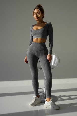 Костюм fitness GARAGE Костюм рубчик з рашгардом Сіро-блакитний