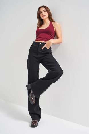 Джинси IT'S BASIC 2478-1w4 1 pantolon straight fit Чорний