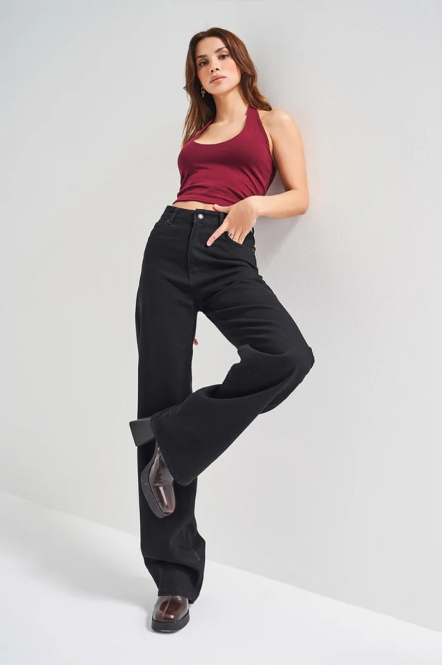 Джинси IT'S BASIC 2478-1w4 1 pantolon straight fit Чорний
