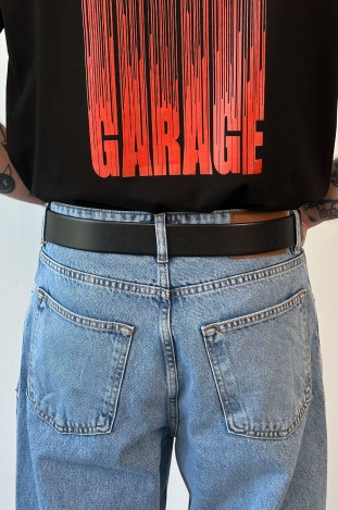 Ремінь GARAGE 4 см GARAGE LOGO на дві дирки Чорний