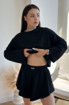 Кофта GARAGE з обрізними краями та рукавами кльош Чорний