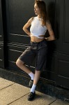 Шорти GARAGE Бермуди з костюмної тканини Сірий