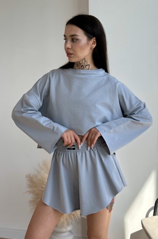 Кофта GARAGE з обрізними краями та рукавами кльош Св.Сірий