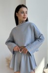 Кофта GARAGE з обрізними краями та рукавами кльош Св.Сірий