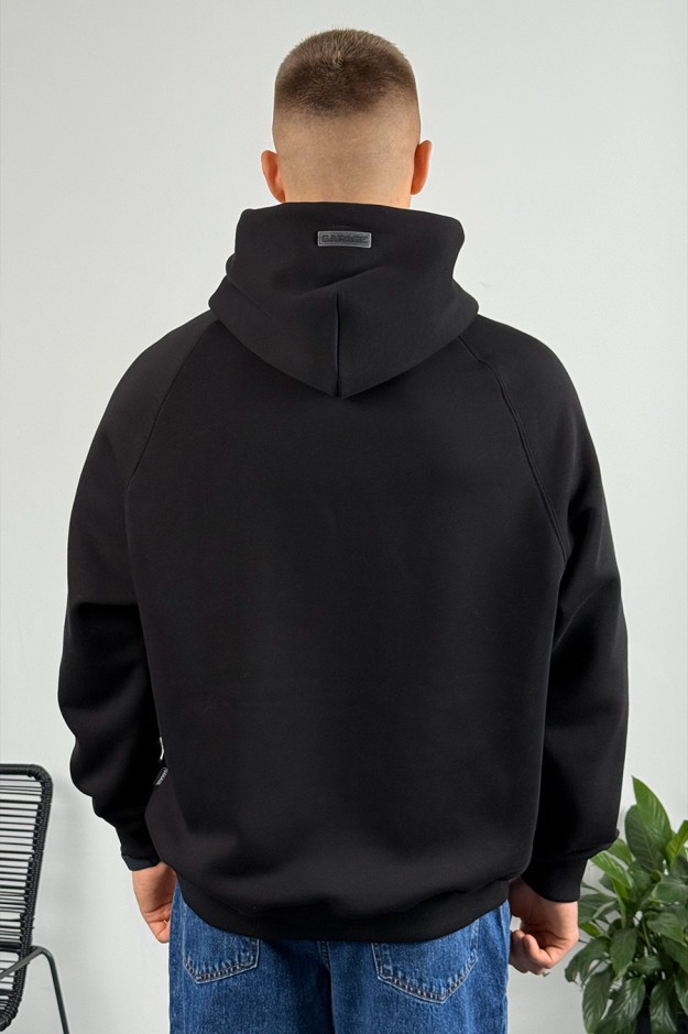 Худі на блискавці GARAGE Oversize Essentials Style Basic з начосом Чорний