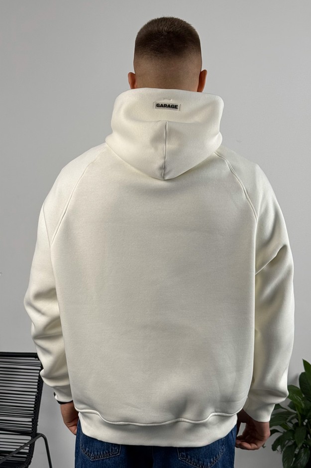 Худі на блискавці GARAGE Oversize Essentials Style Basic з начосом Молочний