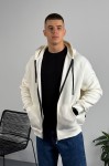 Худі на блискавці GARAGE Oversize Essentials Style Basic з начосом Молочний