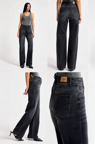 Джинси IT'S BASIC 2s6 1 Pantolon straight Fit Чорний