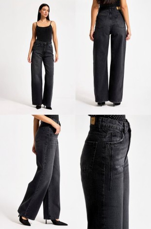 Джинси IT'S BASIC 2s6 1 Wide Leg Чорний