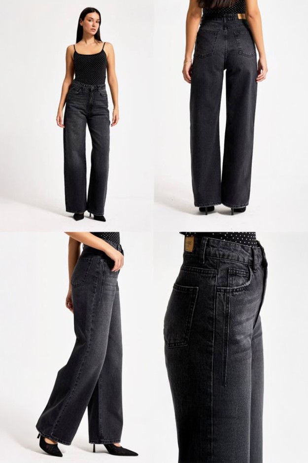 Джинси IT'S BASIC 2s6 1 Wide Leg Чорний