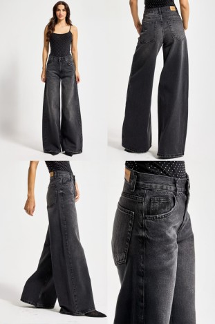 Джинси IT'S BASIC 2s6 1 jeans palazzo т.сірий